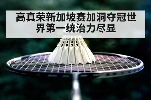 高真荣新加坡赛加洞夺冠世界第一统治力尽显